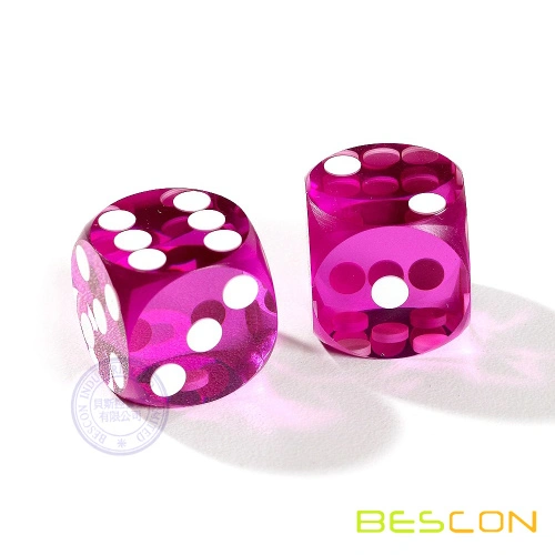 Bescon Professional Precision Dice Round Corner 9/16" (14.3mm) With Random Serial Number, Precision Cut Dice 14.3MM Gem Purple, 2pcs Set